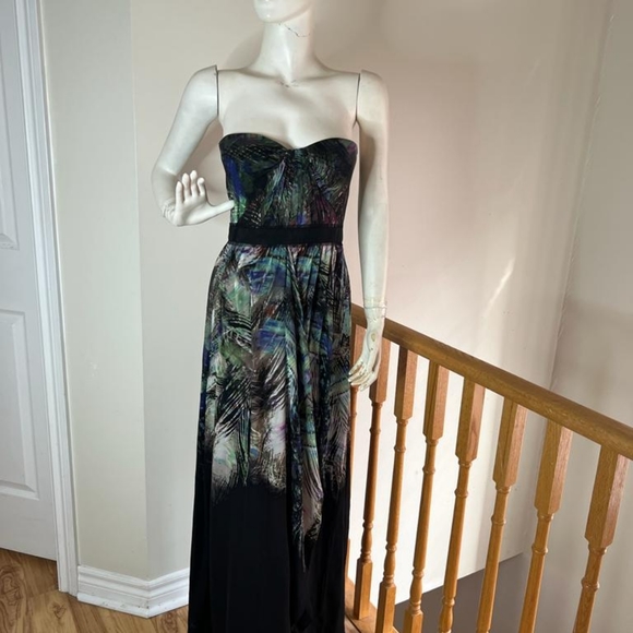 BCBGMAXAZRIA Tae Silk Palm Printed Gown - Picture 5 of 5